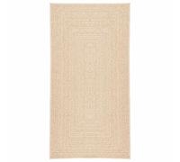 Qnhdfrt ZIZUR Tapis Extérieur et Intérieur Aspect Jute Beige, Tapis de Sol Rectangulaire 60x110 cm en Polypropylène pour Terrasse, Balcon, Jardin, Salon et Entrée