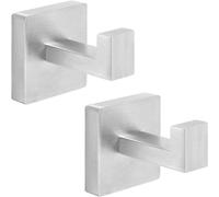 QNIIAED Lot de 2 crochets carrés en métal pour serviette de salle de bain, porte-peignoirs, crochets muraux en acier inoxydable SUS 304 très résistants à visser pour chambre à coucher ou cuisine