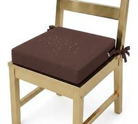 QOEUIUJ Galette de Chaise Extérieur Imperméable avec Attaches, Coussin d'Assise Épais en Mousse Haute Densité pour Salon de Jardin, Déhoussable et sur-Mesure(Brun,40x40x5cm)