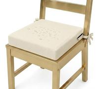 QOEUIUJ Galette de Chaise Extérieur Imperméable avec Attaches, Coussin d'Assise Épais en Mousse Haute Densité pour Salon de Jardin, Déhoussable et sur-Mesure(Beige,45x45x5cm)