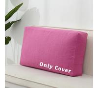 QOEUIUJ Housse de Coussin de Dossier de Canapé en Lin Mélangé, Taie d'oreiller Rectangulaire pour Coussin Épais, Texture 3D avec Fermeture Éclair Invisible, Profondeur 10/15/18cm(Rose,80x50x18cm)