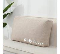 QOEUIUJ Housse de Coussin de Dossier de Canapé en Lin Mélangé, Taie d'oreiller Rectangulaire pour Coussin Épais, Texture 3D avec Fermeture Éclair Invisible, Profondeur 10/15/18cm(Kaki,70x50x10cm)