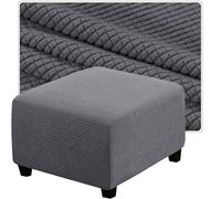 QOEUIUJ Housse de Pouf Carré 35x35 50x50 Housse de Ottomane 40x40 45x45 60x60 Housse de Tabouret 100x100 30×30 Housses de Repose-Pieds en Jacquard(Gris foncé,48x48cm)