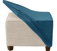 QOEUIUJ Housse de Pouf Carré 60x60 50x50 35x35 40x40 70x70 38x38, Housse de Ottomane Rectangulaire Extensible, Protecteur de Meubles Velours avec Fond élastique pour Pouf Repose-Pieds(Bleu,55cm22)