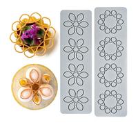 Qoiseys Lot de 2 moules de cuisson en silicone en forme de fleurs - Pochoir creux pour biscuits - Pochoir à chocolat pour décoration de gâteau de mariage - Outils de barbecue (03) (02)