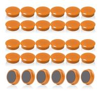 QOJOPU Aimant Frigo Aimant Puissant Rond Orange - 30Pcs Petits Aimant Plat, Aimants Tableau Magnétique, Mini Aimant Décoratif Magnet Frigo pour Tableau Blanc, Calendrier Photos Bureau École Bricolage
