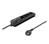 qoltec 50104 Multiprise avec parasurtenseur, 4 Noir