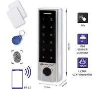 QOLTEC 52448 Titan serrure à code tactile avec lecteur d'empreintes digitales RFID BT 4.0 carte de code porte-clés IP68 EM