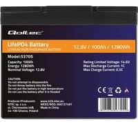 Qoltec 53705, 100 Ah, 12,8 V, 100 A, automatique, sans entretien, couleur bleue