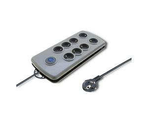 Qoltec, Multiprise, 50162 surge protector Grey 8 AC outlet(s) (8x, CEE 7/16, 2.50 m)