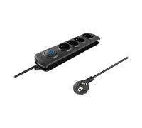 Qoltec - Protection contre les surtensions - CA 230 V - 3680 watt - connecteurs de sortie : 4 - 1.5 m cordon - Europe - noir