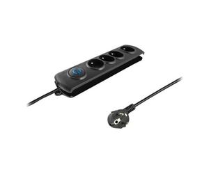 Qoltec - Protection contre les surtensions - CA 230 V - 3680 watt - connecteurs de sortie : 4 - 2.5 m cordon - Europe - noir
