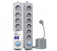 Qoltec 50165 Protection surtension 6 Sortie(s) CA 230 V 1,8 m Gris - Protections surtensions (6 Sortie(s) CA, Type F, 230 V, 50 Hz, 16 A, 3680 W)