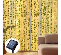 Qoosea Guirlande Lumineuse Solaire 12M 100LED 8 Modes Guirlande Lumineuse Feuillage Artificiel Lierre Lumière Suspendue Décoration Étanche pour Jardin Balcon Fête Décoration de Noël