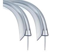 QOROCO Joint de douche courbé 2 x 40 cm pour portes en verre 4-6 mm, lèvres caoutchouc 20 mm, situations garde-au-sol élevée, joint de rechange en PVC