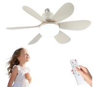 Qosneoun Ceiling Fans with Lights and Remote, E27/B22 Bayonet Fitting Ceiling Fan Light Bulb, 40W Dimmable LED Quiet Bedroom Fan, 3 Speeds Timer Fan Lights Ceiling (Black)