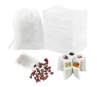 Qoukonao Sachets de Thé en Vrac,Petit Sachet Filtrant En Non-Tissé,100 Sachets Filtres à Café et Thé | Pour cuisine, voyage, bureau, assaisonnement, soupe, bouillon d'os, mijotage,