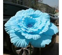 QOVBD Pivoine Artificielle géante en polyéthylène de 50 cm, Accessoire Photo pour vitrine, Fausses Fleurs Bleues