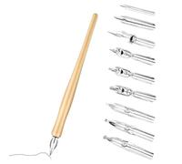 QOWIJEX Kit de Calligraphie - Porte-Plume avec 1 Porte-Stylos Dip et 9 Plumes pour Dessin, Croquis et Cartographie