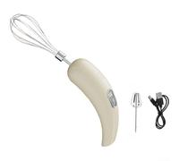QOXEZY Batteur à œufs sans fil en acier inoxydable 304, fonction 5 vitesses, tiges interchangeables pour mélanger efficacement les crèmes, les pâtes (A)
