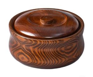 QOXEZY Bol en bois massif avec couvercle, récipient de stockage de beurre, pour tsampa, sucre, lait, riz frit, pour un usage quotidien à la maison, finition lisse, tailles 15 cm à 22 cm