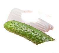 QOXEZY Brosse à fruits en polyéthylène souple avec forme profilée pour une prise en main naturelle et une couverture complète, brosse de nettoyage à poils denses pour fruits et légumes, blanc beige