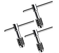 QOXEZY Clé à taraud à cliquet manuelle avec poignée en T, support de taraud à filetage réglable pour M3-M6, M5-M8, M6-12 mm, outil en acier au chrome vanadium pour créer des filetages dans des espaces
