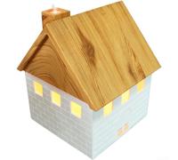 QOXEZY Diffuseur d'arômes pour Mini House Sound Wave Humidificateur avec 7 couleurs LED, USB, silencieux, taille compacte, fonction de synchronisation, aromathérapie, pour petits espaces de bureau (E)