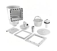QOXEZY Écumoire flottante et système de collecte de feuilles avec filtre mural intégré, piège à débris robuste pour piscines creusées et hors sol, kit complet avec port d'aspiration et cadre de
