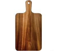 QOXEZY Grande petite planche à découper en bois foncé pour la cuisine pour hacher les fruits, les légumes, la viande, bois d'acacia naturel, design moderne, construction robuste avec trous de