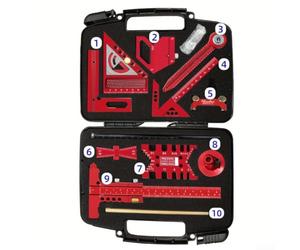 QOXEZY Lot de 10 outils de charpentier multifonction avec règle de traçage et jauge de marquage