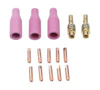 QOXEZY Lot de 15 buses de torche de soudage avec embouts de contact en cuivre et laiton pour MIG pour torche 15AK, pour machines à souder AK15 et MB15, buses en faïence (1 mm)