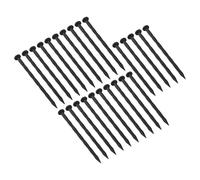 QOXEZY Lot de 25 clous de sol en plastique noir pour bordures d'aménagement paysager et fixation de tissu de jardin - 20 cm de long - Piques de fixation antirouille et résistantes aux UV