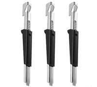 QOXEZY Lot de 3 ouvre-boîtes manuels réglables avec poignée en caoutchouc antidérapant pour bouteilles et bocaux résistants à la rouille Plaqué fer Design compact Facile à ranger et à utiliser