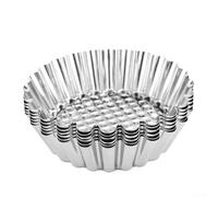 QOXEZY Lot de 30 tartelettes aux œufs en acier inoxydable pour gâteau muffin, anti-adhésives pour un démoulage facile, rangement compact pour l'organisation de la cuisine