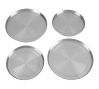 QOXEZY Lot de 4 housses de protection pour cuisinière à gaz et électriques en acier inoxydable, finition argentée, design compact pour protection contre les déversements