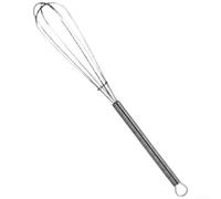 QOXEZY Mini fouet à main en acier inoxydable 430 avec poignée à ressort, pour fouetter les œufs, mélanger les pâtes, la crème à fouetter, pour les petites cuisines, les voyages, batteur à œufs (18 cm)