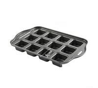 QOXEZY Moule à muffins profond 12 trous ronds en acier carbone anti-adhésif pour uniforme - Passe au four 32,9 x 20,2 cm (A)