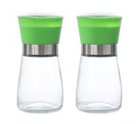QOXEZY Moulin manuel en acier inoxydable avec cylindre en verre pour moudre les grains de poivre noir, blanc, vert, cumin, fenouil, fonctionnement manuel, multifonction pour épices entières (plastique
