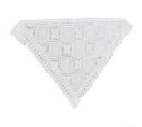 QOXEZY Nappe ronde et rectangulaire avec dentelle blanche, motifs géométriques fins, fabriquée à partir de tissu polyester facile d'entretien, pour mariage, fête, réunion de famille (110 x 110 cm)