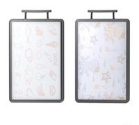QOXEZY Planche à découper double face en plastique pour enfants, motif dessin animé, matériau sans danger pour les enfants, planche de préparation des aliments de cuisine légère et portable (Gra)