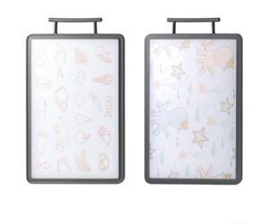 QOXEZY Planche à découper double face en plastique pour enfants, motif dessin animé, matériau sans danger pour les enfants, planche de préparation des aliments de cuisine légère et portable (Gra)