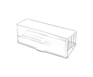 QOXEZY Porte-éponge avec base auto-drainante, design incliné pour le retour de l'eau dans l'évier, organisateur d'évier transparent pour éponge et outils de nettoyage pour cuisine et salle de bain