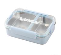 QOXEZY Récipient alimentaire réutilisable en acier 304 avec 2 compartiments | Acier 304, étanche pour joint en silicone étanche, design réutilisable, capacité de 700 ml, pièces détachables faciles à