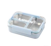 QOXEZY Récipient alimentaire réutilisable en acier 304 avec 2 compartiments | Acier 304, étanche pour joint en silicone étanche, design réutilisable, capacité de 700 ml, pièces détachables faciles à