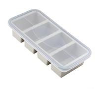 QOXEZY Récipient de conservation alimentaire en silicone de grande capacité, conforme aux normes BPA, passe au micro-ondes, design multi-compartiments pour soupes, ragoûts, smoothies (grille 4 carrés