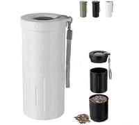 QOXEZY Tasse à broche pour tournesol, design en deux parties avec compartiment pour collation sans désordre, portable pour porte-gobelet de voiture, prêt pour les voyages en voiture (blanc)
