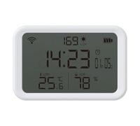 QOXEZY Thermomètre hygromètre WiFi Température intérieure Moniteur | Ce capteur sans fil surveille la température intérieure, l'humidité et les niveaux de lumière pour aider à maintenir un