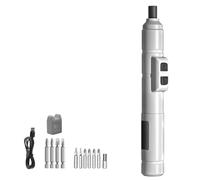 QOXEZY Tournevis électrique sans fil 3,6 V Pilote portatif Bleu | Ce tournevis électrique sans fil a une poignée droite pour minimiser la fatigue de la main lors des tâches ménagères.