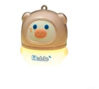 QOXEZY Veilleuse portable USB avec adorable cochon, canard, ours, panda, pour chambre d'enfant, dortoir, bureau, lumière chaude douce 0,25 W, boîtier en plastique ABS (1)